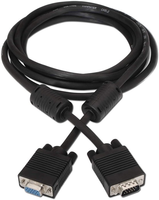 Aisens Cable SVGA A113-0078 VGA Macho a VGA Hembra 1,8m Negro